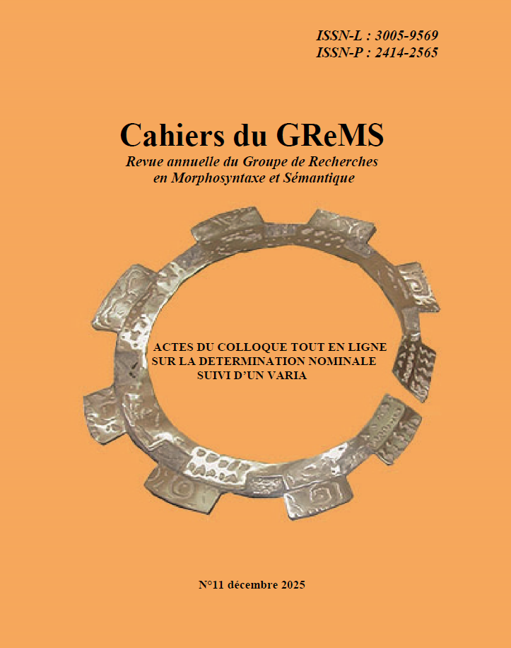 No 10 (2025): Cahiers du GREMS