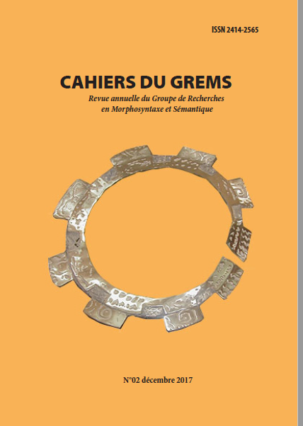 No 2 (2017): Les Cahiers du GREMS