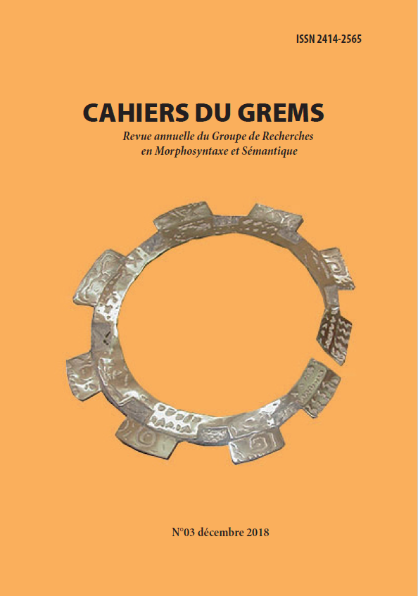 No 3 (2018): Les Cahiers du GREMS