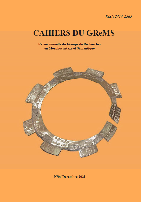 No 6 (2021): Les Cahiers du GREMS