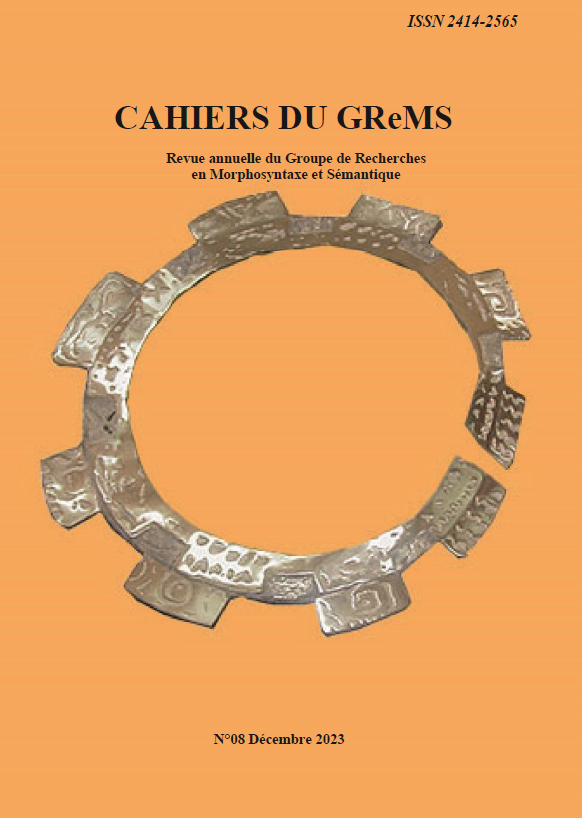 No 8 (2023): Les Cahiers du GREMS