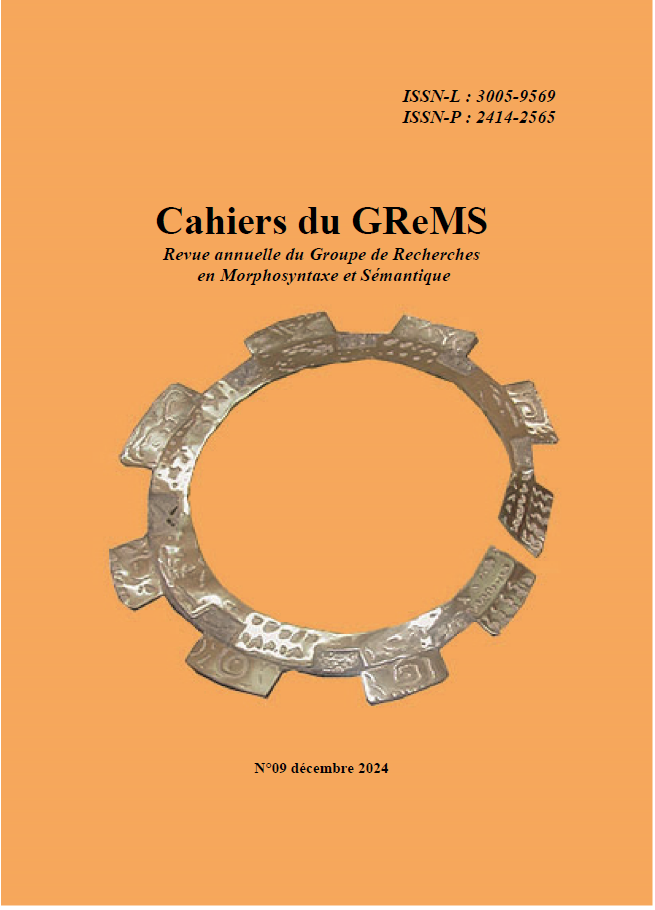 No 9 (2024): Les Cahiers du GREMS