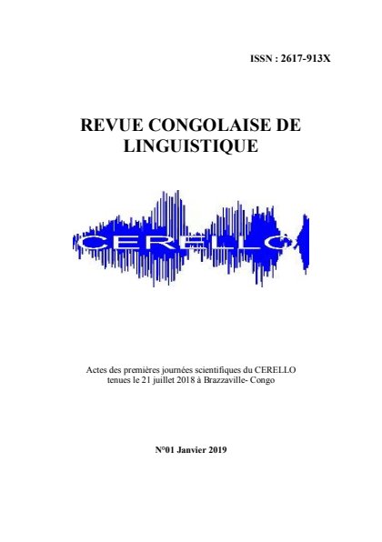 Couverture originale, Revue Congolaise de Linguistique n° 1 (2019)