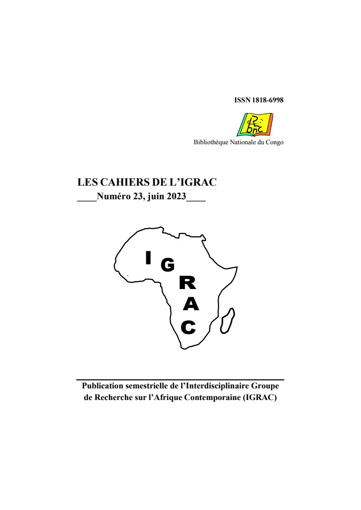 Couverture originale des Cahiers de l’IGRAC, n° 23 (2023)