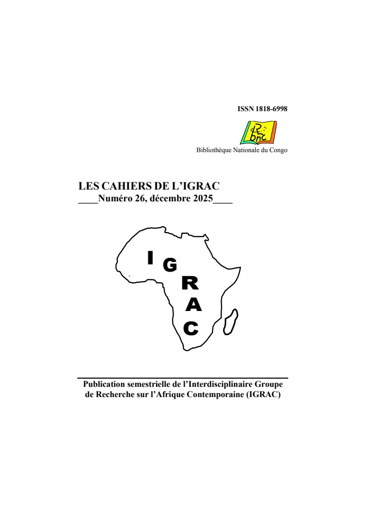 Couverture originale des Cahiers de l’IGRAC, n° 26 (2025)